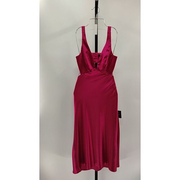 Lulus Unmatched Elegance Satin Sleeveless Midi Dress Pink Basic Sleeved X-Small - Picture 2 of 3